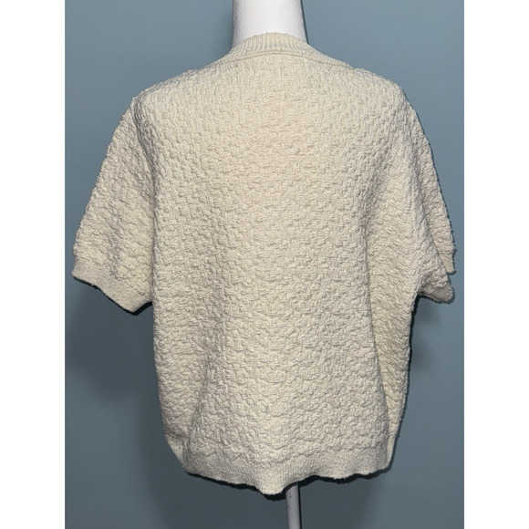 H&M Women XL Cardigan Old Money Preppy Academia Twee Timeless Work Textured Soft - Picture 2 of 8